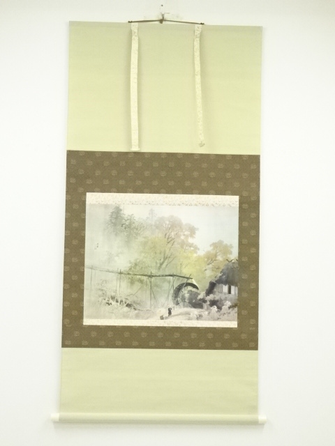 JAPANESE HANGING SCROLL / PRINTED / RAINY SCENERY
